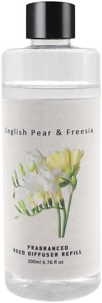 Scent Diffuser Oil Refill | 6.76 fl oz(200ml) Home Fragrance Defusers | Scented Aroma Essential Oil Reed Diffuser English Pear & Freesia 200ml