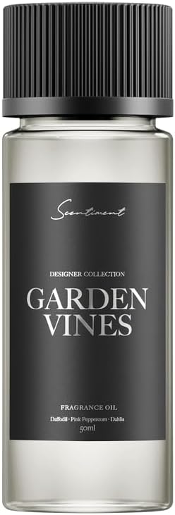 Scentiment Garden Vines Designer Collection Diffuser Oil – Aromatherapy Home Fragrance Oil, Luxurious Scent with Notes of Daffodil, Pink Peppercorn, Dahlia – 1.69 fl oz (50 mL)