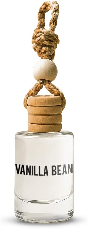 Vanilla Bean Hanging Car Air Freshener – Long Lasting Essential Oil Diffuser for Car, Closet, Bathroom – 2-Pack Natural Scent Deodorizer for Men and Women