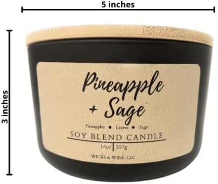 Wicks & Wine Candle (Pineapple + Sage)