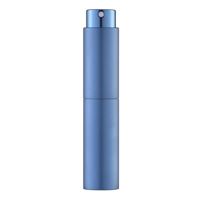 Tekson 10ml Travel Perfume Atomizer Refillable, Mini Cologne Spray Bottle Empty, Small Coffee Spray Bottle (Blue)