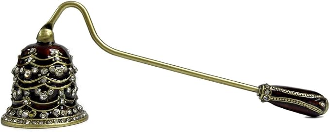 Candle Snuffer Vintage Unique Candle Extinguisher Snuffer with Long Handle Decorative Candle Extinguisher Metal Candle Stopper Candle Accessories Gift (Red)