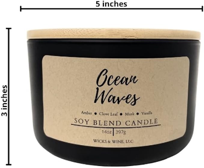 Wicks & Wine Candle (Ocean Waves)
