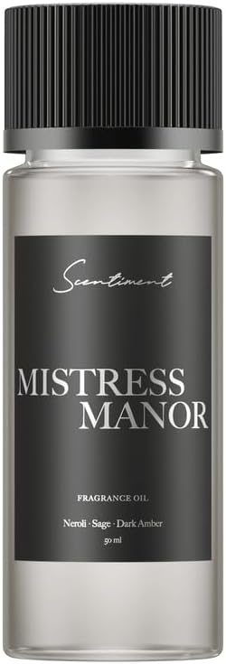 Scentiment Diffuser Oil – Mistress Manor | Neroli, Sage & Dark Amber | Fresh, Herbal & Warm Luxury Fragrance Oil for Cold Air Diffusers - 1.69 fl oz (50 mL)