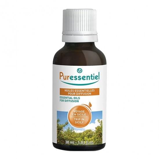 Puressentiel Diffusion Essential Oil - Naturally Derived Aromatherapy Blend - Formulated for Diffusion - Made with Beneficial Essential Oils - Eco-Friendly Products - Trip in Sicily - 1.01 oz