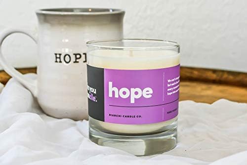 Yes You Candle - Hope, Inspirational 8oz Highly Scented Candle, Soy, Made in USA, Great Message, Pure Essential Oils, Perfect Gift, Aromatherapy, 100% Pure, Vanilla and Sandalwood
