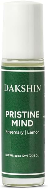 DAKSHIN Pristine Mind Essential Oil Roll-On | Rosemary, Lemon, Basil & Peppermint | Naturally Clarifying Focus Aromatherapy | Cruelty-Free | 10ml