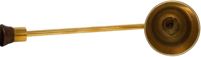 Needzo Brass Candle Snuffer with Wooden Handle, Catholic Church Supplies, 10.5 Inches