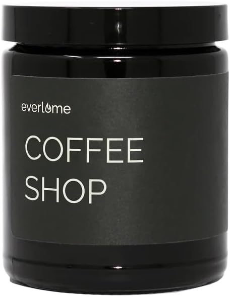 Premium Soy Wax Candle | Highly Scented Black Glass Jar Candles | Long Lasting, Clean Burn | 8 oz | Gifts for Man and Woman | Made in USA (Coffee Shop)
