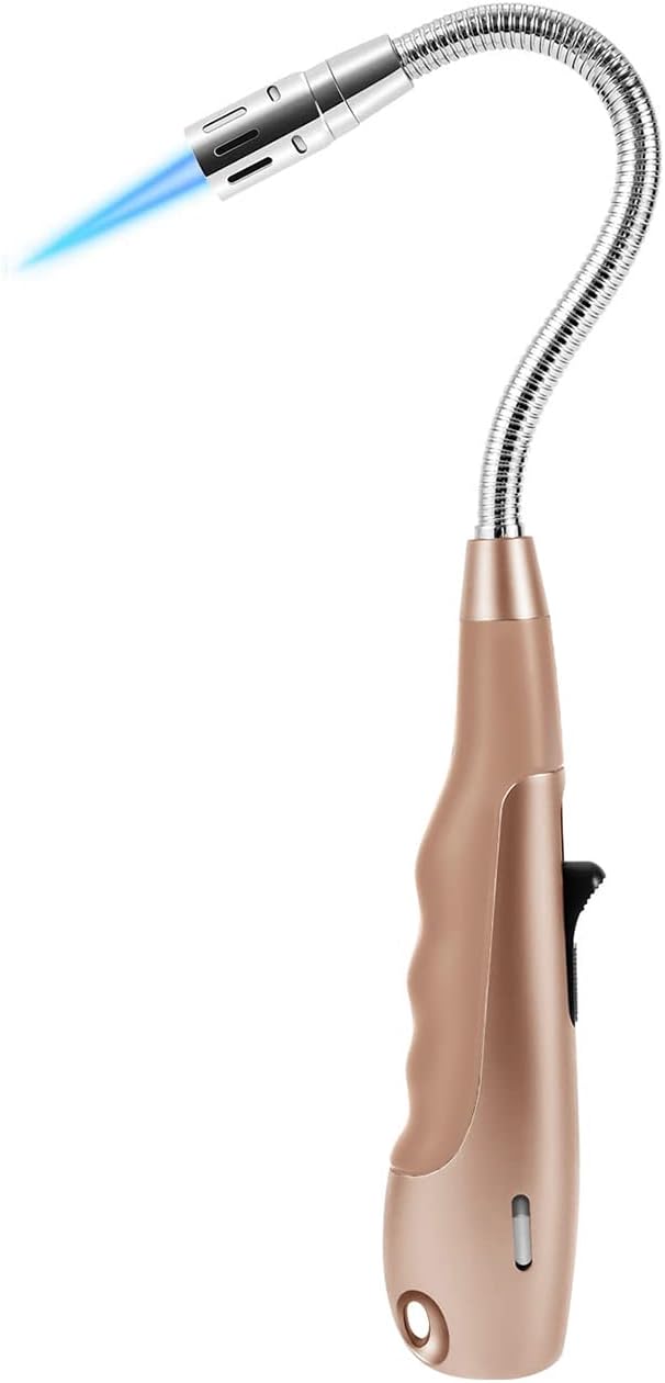 Butane Lighter Long Lighter with Visual Window for BBQ Candle,Pink(No Butane Inside)