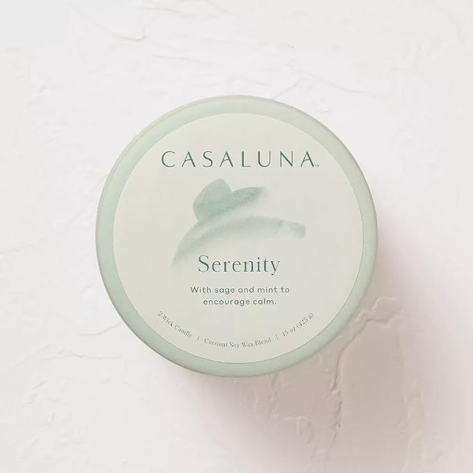 Casalunas 2 Wick Lidded Jar Candle (15oz, Serenity)