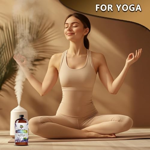 Lavender Essential Oil, Lavender Oils, for Diffuser, Humidifier, Pillow, Yoga, Massage, DIY Candles, Soap, Home, Gift, Essential Oil, GV77ZF Lavender Fragrance Oil - 16 fl oz (480 ml)