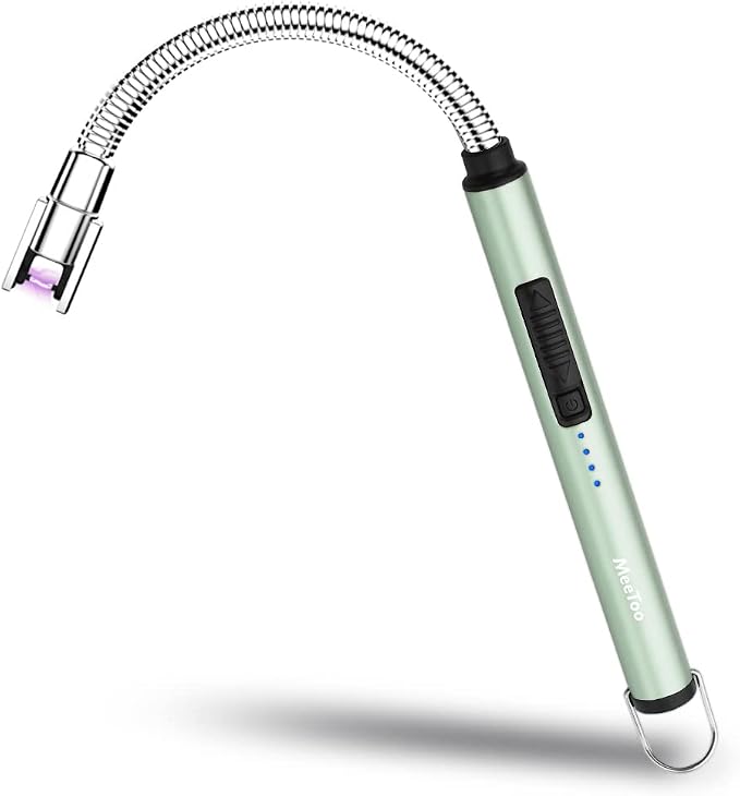 MeeToo Lighter, Electric Candle Rechargeable USB Lighter Plasma Arc for Candle Birthday Camping Green