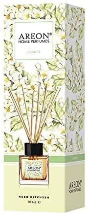 Areon Home Luxury Perfume Reed Diffuser + 10 Rattan Reeds, Jasmine 50 ml