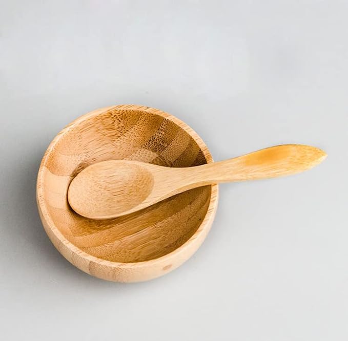 Facial Mask Bowl Set Bamboo Face Mask Essential Oil Aromatherapy Mixing Bowl DIY Clay Facemask Mixing Tool Kit with Stick Spatula