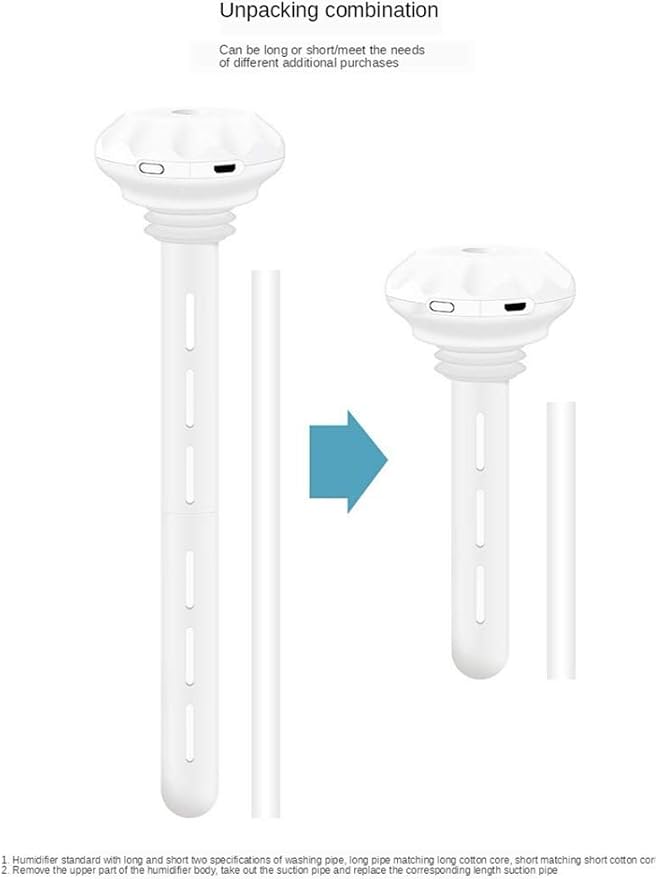 USB Cool Mist Humidifier-Portable Mini Air Humidifier for Bedroom Desk Car Travel Office Baby With Adjustable Length