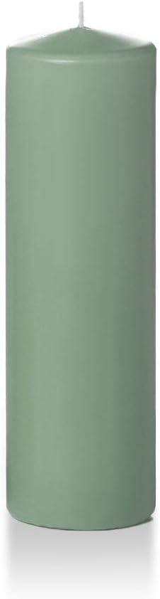yummi 3" x 10" Sage Round Pillar Candles - 3 per Pack