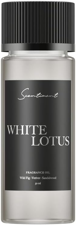 Scentiment White Lotus Diffuser Oil - Premium Hotel Scent with Notes of of Wild Fig, Vetiver, Almond & Sandalwood Home Scent, Hotel Fragrance Oil Diffuser Refill - 1.69 fl oz (50 mL)