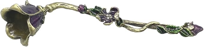 Candle Snuffer Vintage Unique Candle Extinguisher Snuffer with Long Handle Decorative Candle Extinguisher Metal Candle Stopper Candle Accessories Gift (Purple)