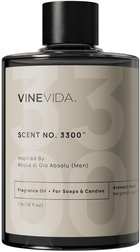 VINEVIDA [16oz] (Our Version of) Acqua Di Gio Fragrance Oil for Candle Making Scents Soap Making, Perfume Oils, Soy Candles, Cologne Men, Beard Oil, Massage Bath Bombs, (ARTS-FOBP-ACQUA-DIGIO-16)