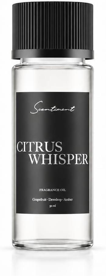 Scentiment Citrus Whisper Diffuser Oil - Premium Hotel Scent with Notes of Grapefruit, Dewdrop & Warm Amber Home Scent, Hotel Fragrance Oil Diffuser Refill - 1.69 fl oz (50 mL)