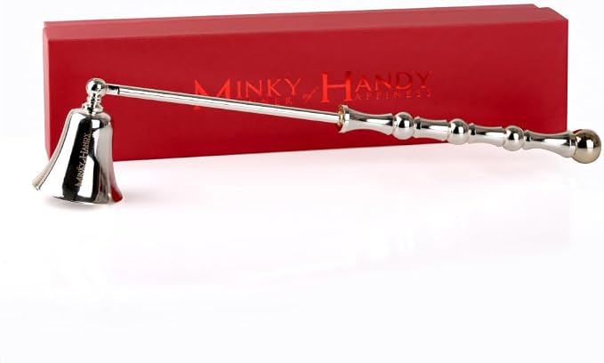 Luxury Candle Snuffer Accessory - Brass Design - Safely Extinguish Candle Flames - Home Decor and Gift for Candle Lover (Silver)