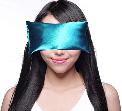 Lavender Eye Pillow - Hot Cold Weighted Eye Pillows for Relaxation, Sleep, Stress, Migraine Relief, Yoga - Aromatherapy Gifts for Women, Birthday, Teachers, Made in USA by Happy Wraps - Auqa