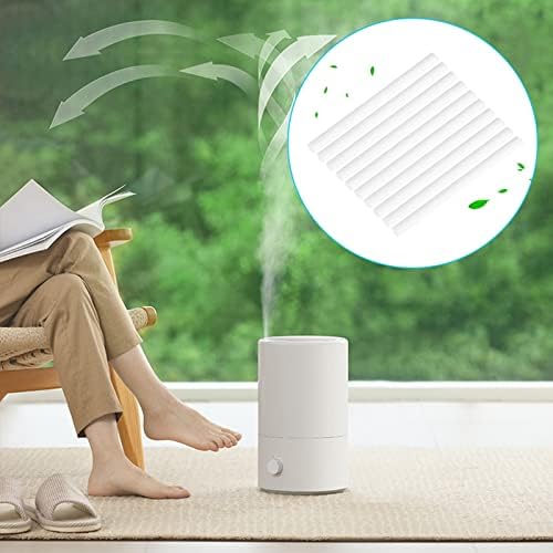 Zerodis 10Pcs Humidifier Filter Cotton Sticks, Mini Portable Humidify Machine Diffuser Cotton Refill Replacement Parts Suitable for Personal USB Humidifiers in Office Bedroom 7X 130mm