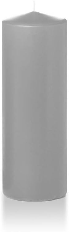 yummi 3" x 8" Light Gray Round Pillar Candles - 3 per Pack