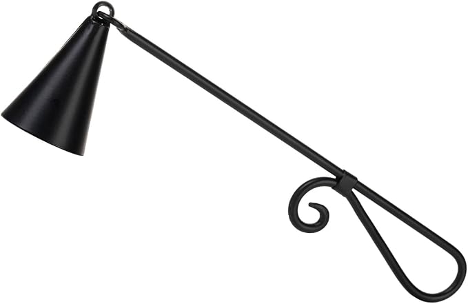 Iron Vintage Black Candle Snuffer, 9.37 Inch Long Handle with 1.57 Inch Bell, Home Decor