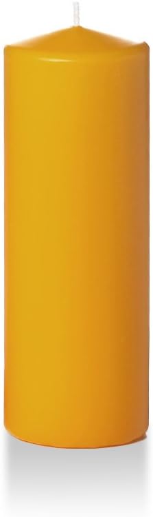 yummi 3" x 8" Harvest Gold Round Pillar Candles - 3 per Pack