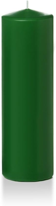 yummi 3" x 10" Hunter Green Round Pillar Candles - 3 per Pack