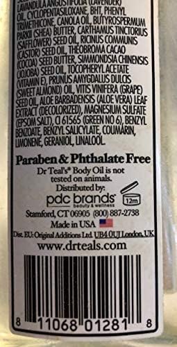 Dr Teal's Moisturizing Bath and Body Oil, Soothe & Sleep with Lavender Essential Oil, 8.8 fl oz