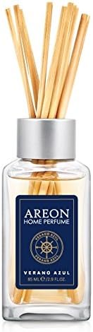Areon Home Luxury Perfume Reed Diffuser + 10 Rattan Reeds, Verano Azul (Seashore Freshness) 85ml