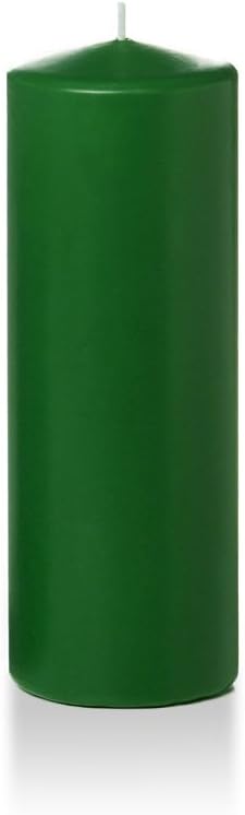 yummi 3" x 8" Hunter Green Round Pillar Candles - 3 per Pack