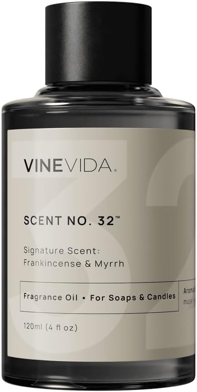 VINEVIDA [4oz] Frankincense & Myrrh Fragrance Oil for Candle Making and Soap Making - Premium Candle Scents for Soy Candles