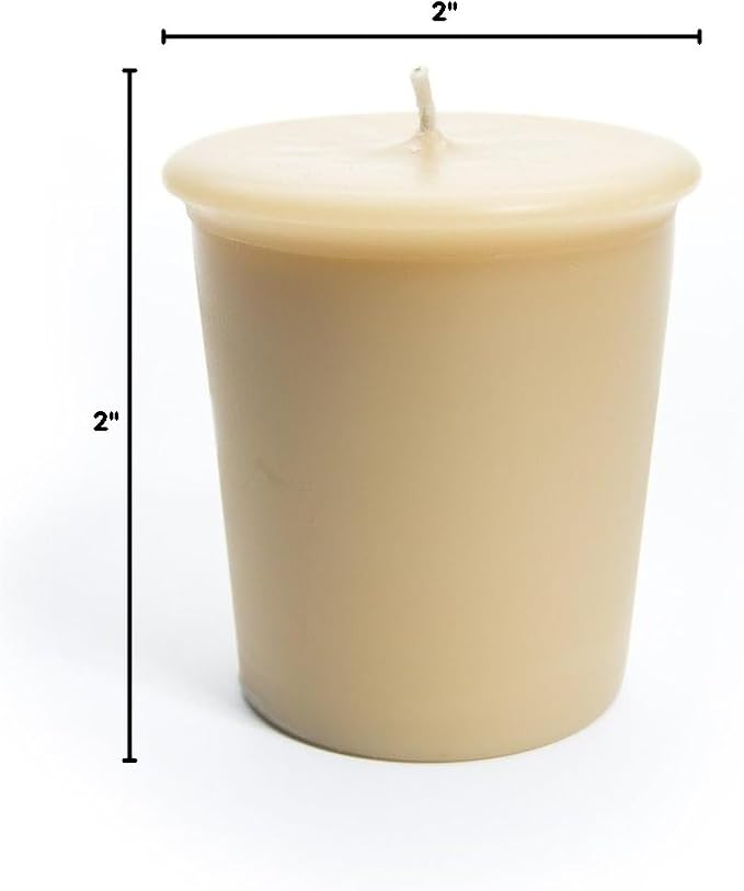 Vanilla Maple Soy Votive Candles - Scented with Natural Fragrance Oils - 6 Beige Natural Votive Candle Refills - Bakery & Food Collection