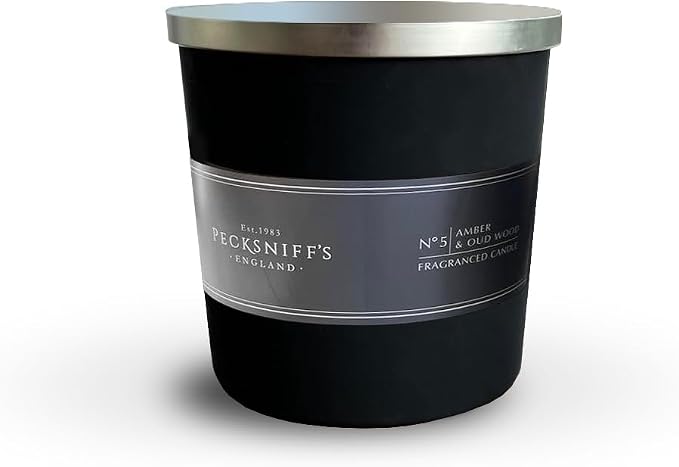 Pecksniff's Amber & Oud Wood Candle | 3 Wicks, 515g /18.16oz