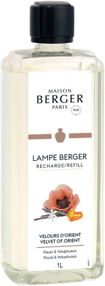 MAISON BERGER Lampe Berger Refill, 1 L, Velvet of Orient | Catalytic Lamp Fragrance Refill, ~160 h Fragrance Diffusion, Oriental Amber Scent, Made in France