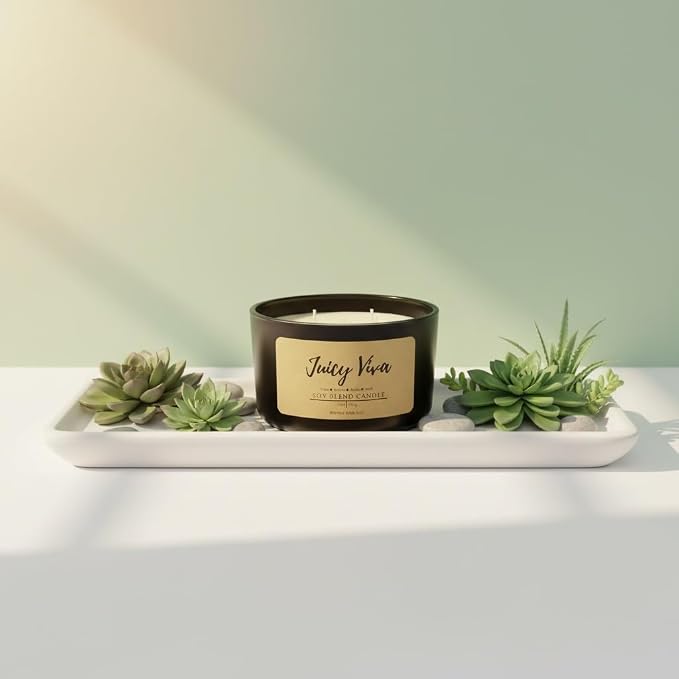 Wicks & Wine Soy Blend 3-Wick Cotton CORE Candle 14oz (Juicy Viva)