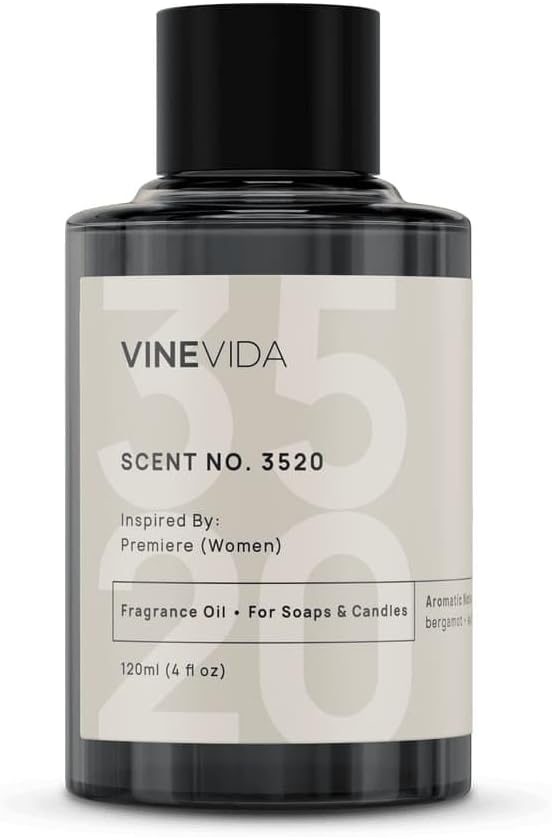 VINEVIDA Scent NO. 3520 Fragrance Oil - 120mL (4oz) - Inspired by: Premiere (Women) Fragrance Oil for Candle Making - Made in USA Candle Scents Scents for Soap Making