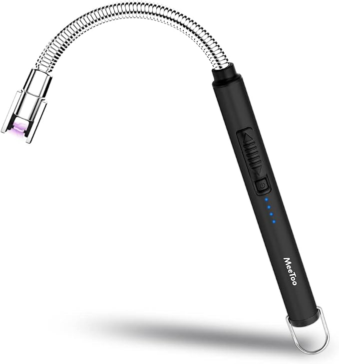 MeeToo Lighter, Electric Candle Rechargeable USB Lighter Plasma Arc for Candle Christmas Birthday Camping Black