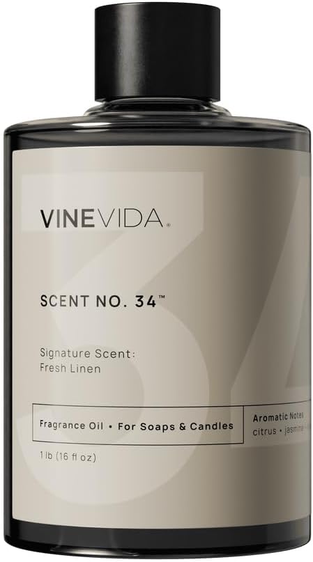 VINEVIDA [16oz] Fresh Linen Fragrance Oil for Candle Making Scents Soap Making, Soy Candles, Fabric Freshener Room Sprays, Laundry Dryer Balls, Home Diffusers, Bath Bombs (ARTS-FOBP-FRSH-LIN-16)
