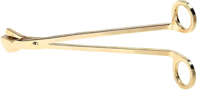 Changor Stainless Steel Candle Heart Clamp/Holder Wick Trimmer Scissors Tool for Home Use, Durable and RustResistant Candle Wick Scissors for Daily Life, 1 Piece, 6.9 * 2.3in, Black (Gold)