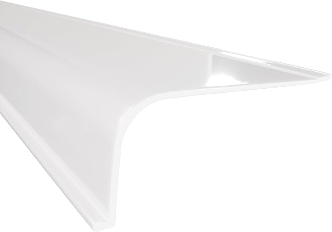 KASTLITE Curved Under Cabinet Light Cover Replacement | Smooth White Acrylic Undercabinet Lens Diffuser | 24-3/8"L x 2"W x 1"H | Filters Under Counter Lights for Kitchen, Bathroom & Vanity | Shape A