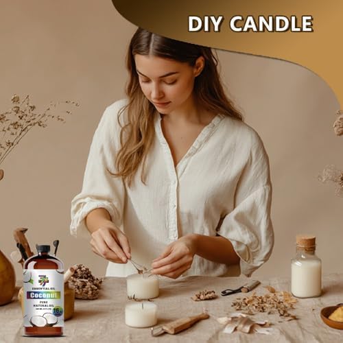 Coconut Essential Oil, Coconut Oils, for Diffuser, DIY Candles, Soap, Humidifier, Home, Bath, Gift, Essential Oil, GV77ZF Coconut Fragrance Oil - 16 fl oz (480 ml)