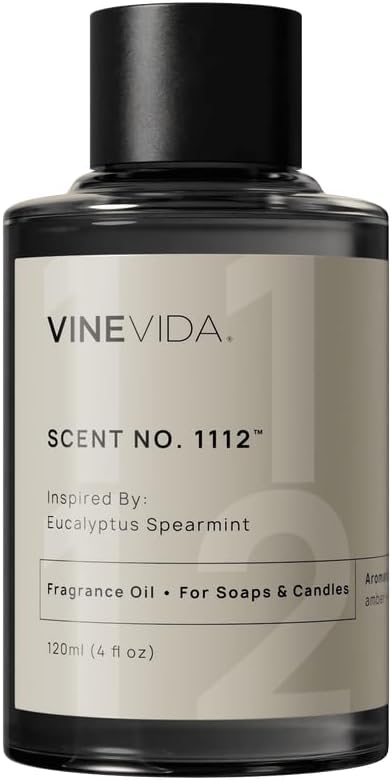 VINEVIDA [4oz] Eucalyptus Spearmint Fragrance Oil for Candle Making and Soap Making - Premium Candle Scents for Soy Candles