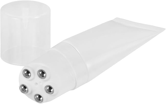 Healeved Empty Roller Ball Bottles with Refillable Caps for Slimming and Facial Massage Compact Travel Skincare Tubes for Aromatherapy