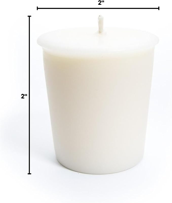 Eucalyptus Spearmint Soy Votive Candles - Scented with Essential & Natural Oils - 6 White Natural Votive Candle Refills - Fresh & Clean Collection