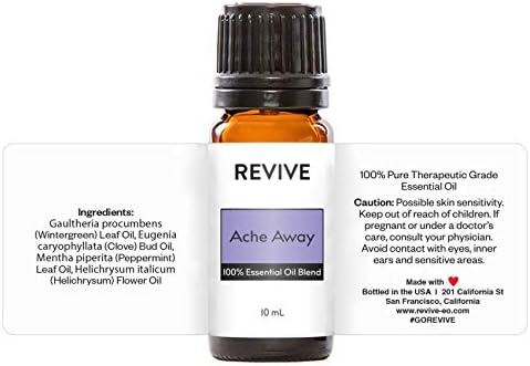 Ache Away Essential Oil Blend by Revive Essential Oils - 100% Pure Therapeutic Grade, for Diffuser, Humidifier, Massage, Aromatherapy, Skin & Hair Care